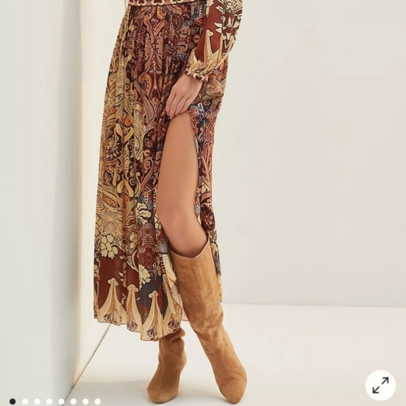 NEW Anthropologie Bhanuni by Jyoti Abstract Print Boho Sequin V Neck Dress 2 - Picture 6 of 16